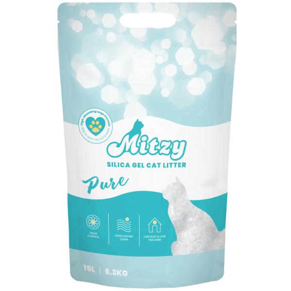 Nisip silicat pentru litiera Mitzy Silicat Pure 15L / 6.3kg - Animax