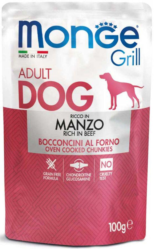 MONGE Grill Plic hrana umeda pentru caini, cu Vita 100g