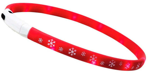 NOBBY Zgarda pentru caini FLAKE, cu LED, Xmas, ed. Craciun, 65 cm
