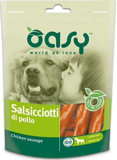 OASY Delicatese pentru caini Carnat cu Pui 100g