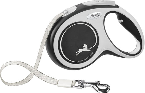 FLEXI Lesa retractabila NEW COMFORT M cu banda 5m/pana la 25kg, Negru