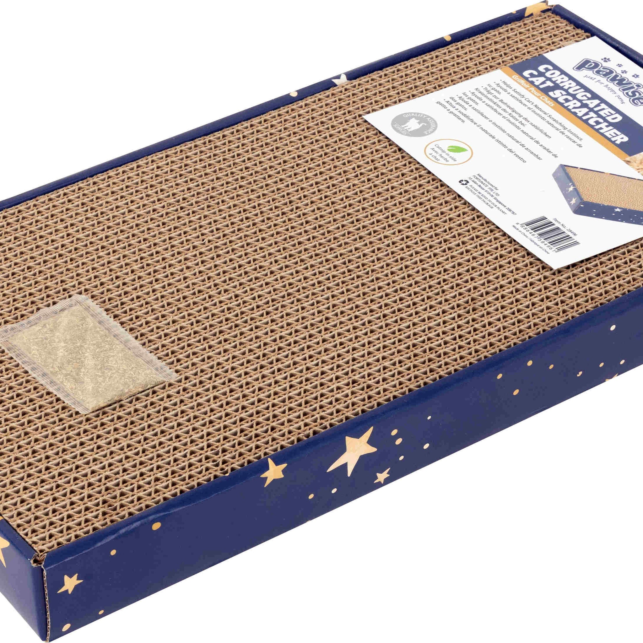 PAWISE Suport pentru ascutit ghearele, din carton, Catnip, 47x24x4,5cm