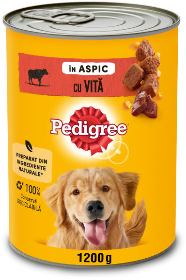 PEDIGREE Conserva pentru caini Adult, cu Vita in Aspic 1200g