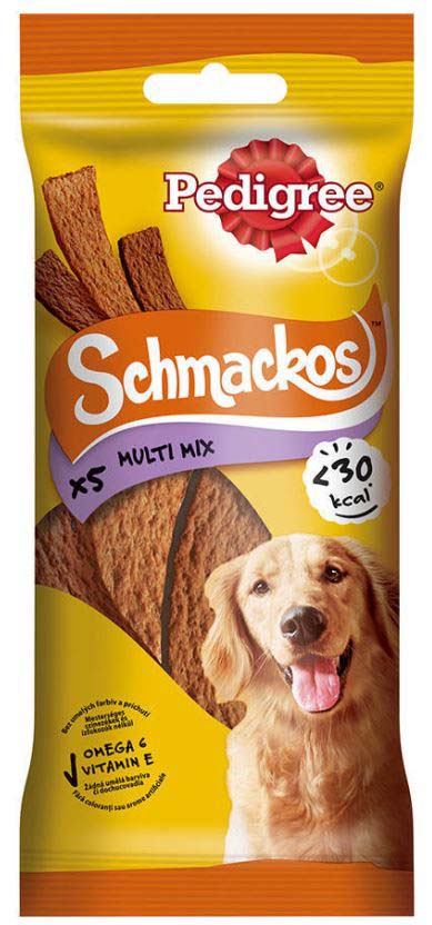 PEDIGREE Delicii pentru caini Schmackos Multi Mix, 20 benzi moi, 144g