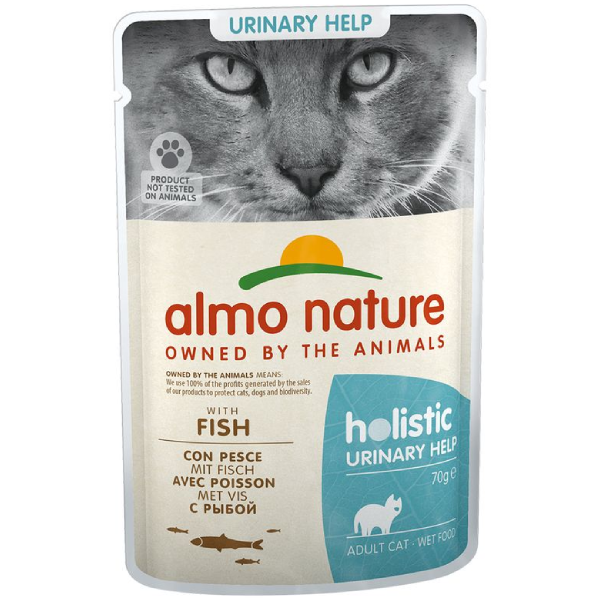 Hrana umeda pentru pisici Almo Nature Holistic Urinary Peste 70g - Animax