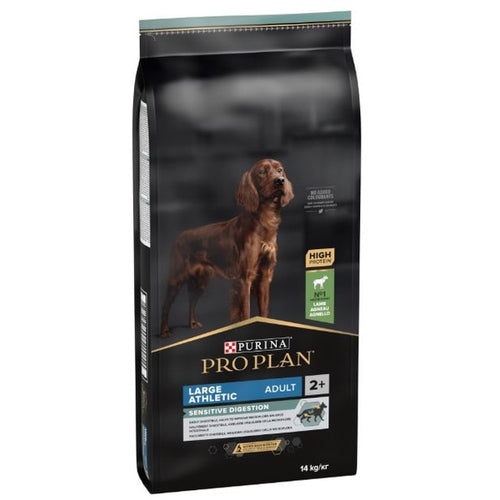 PRO PLAN® SENSITIVE DIGESTION Adult, bogat în miel, talie mare atletică, hrană uscată pentru câini, 14kg