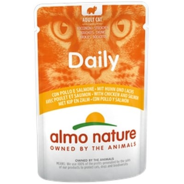 Hrana umeda pentru pisici Almo Nature Daily Pui si Somon 70g - Animax