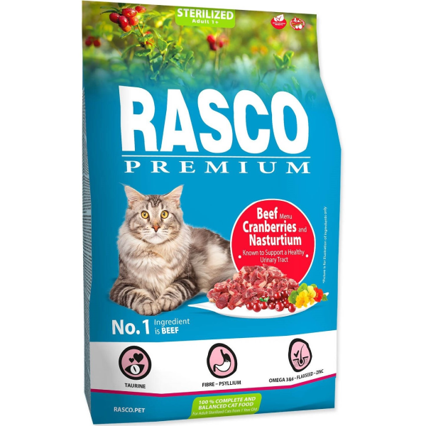 Hrana uscata pentru pisici Rasco Premium Sterilized Vita&Merisoare 2kg - Animax