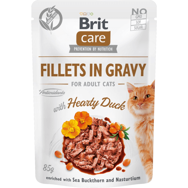Hrana umeda pentru pisici Brit Care Fileuri de rata in sos 85g - Animax