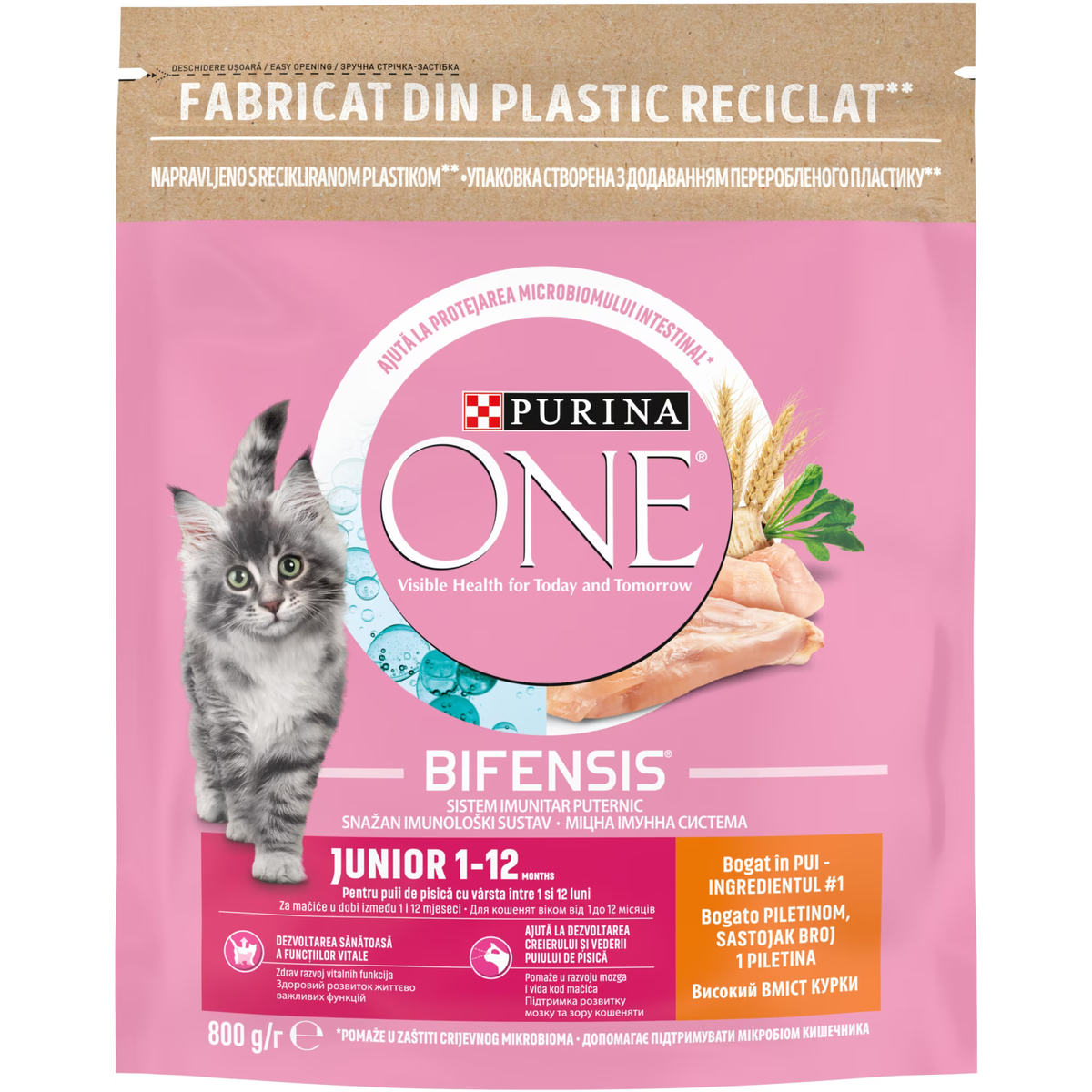PURINA ONE Hrană uscată pentru pisicuţe JUNIOR, cu Pui 800g - Maxi-Pet.ro