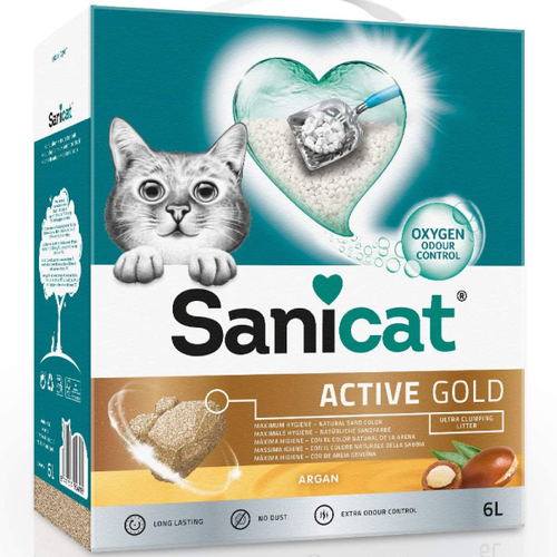 Nisip pentru litiera Sanicat Active Gold Argan 6L - Animax