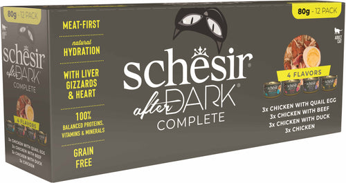 SCHESIR After Dark Pachet conserve pentru pisici, bucati in supa 12x80g