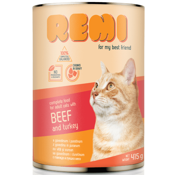 Hrana umeda pentru pisici Remi Cat Vita&Curcan 415g - Animax