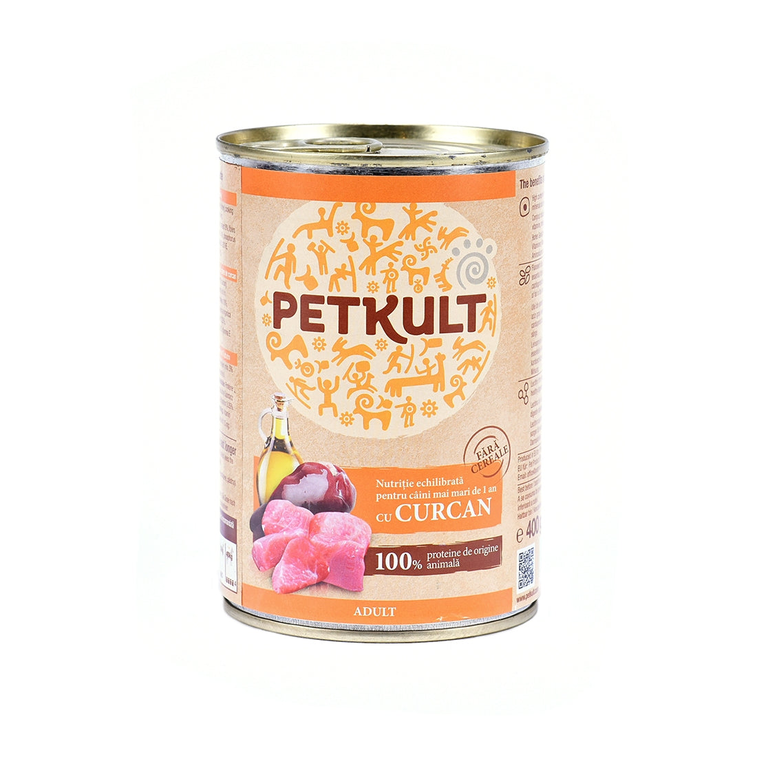 Hrana umeda pentru caini Petkult Adult cu curcan 400 g - Animax