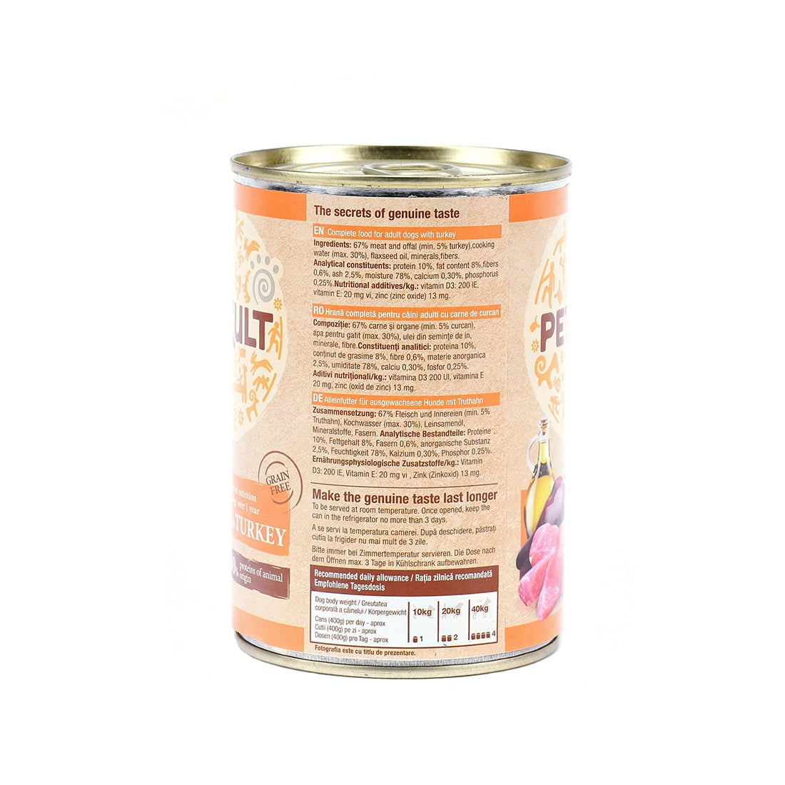 Hrana umeda pentru caini Petkult Adult cu curcan 400 g - Animax