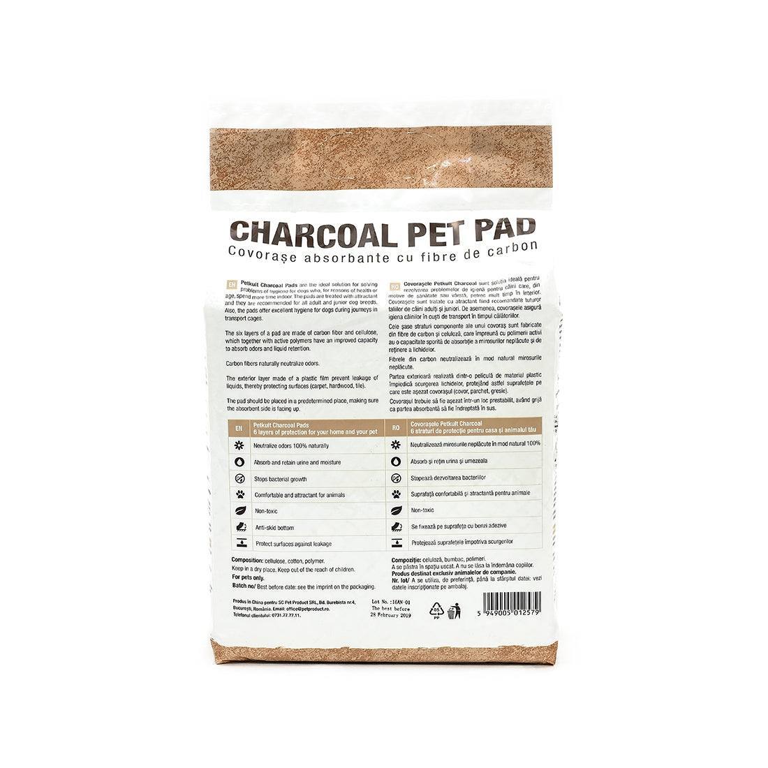 Covorase absorbante pentru caini Petkult Charcoal 60X60 cm - Animax