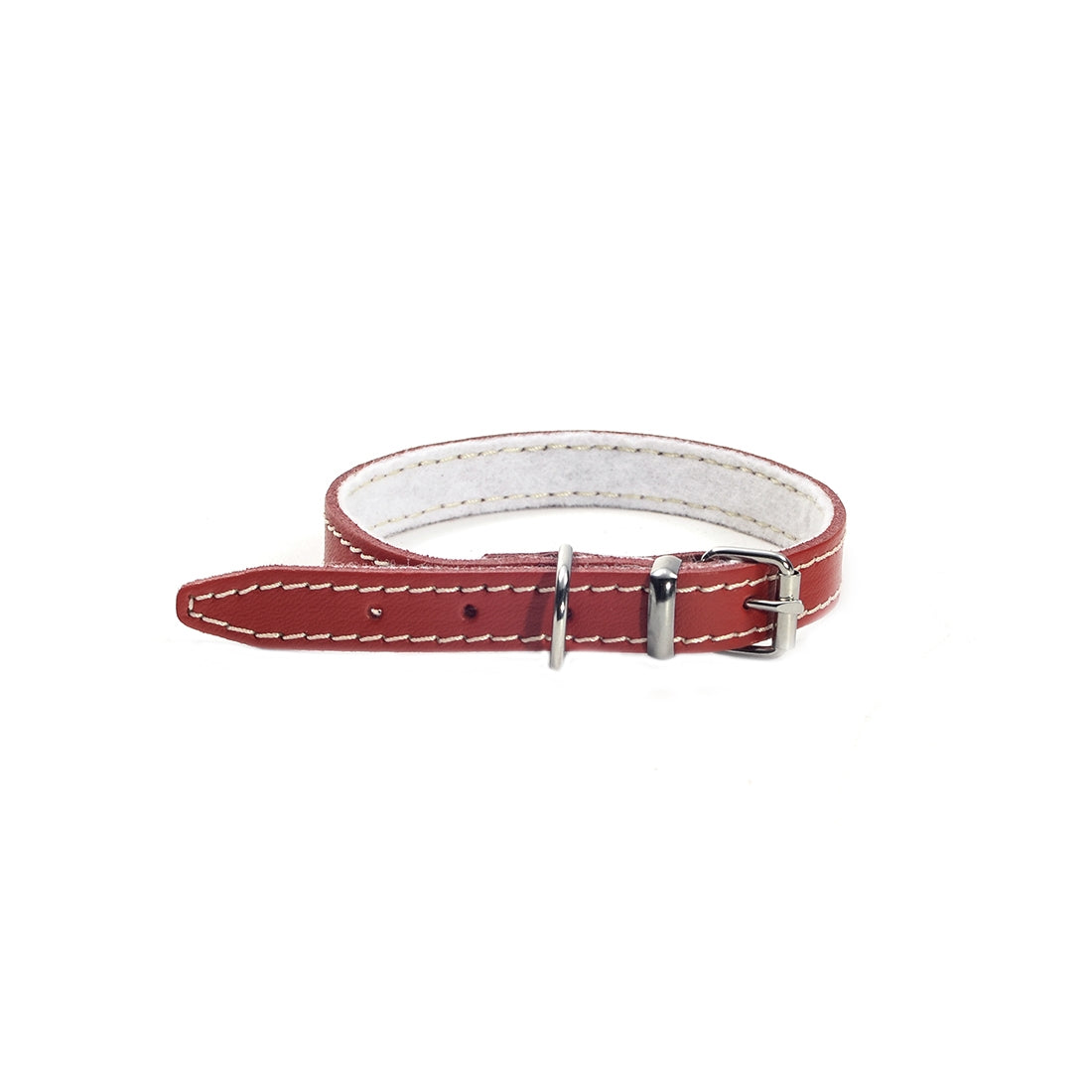 Zgarda rosie din piele pentru caini Enjoy L 18x470 mm - Animax