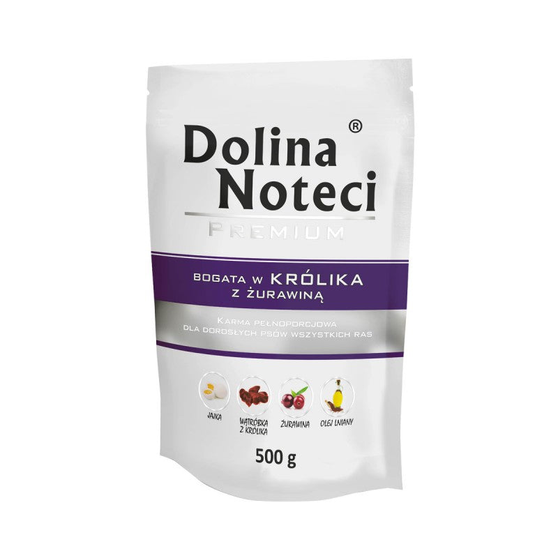 Hrana umeda pentru caini Dolina Noteci cu iepure si merisoare 500 g - Animax