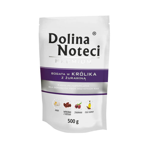 Hrana umeda pentru caini Dolina Noteci cu iepure si merisoare 500 g - Animax