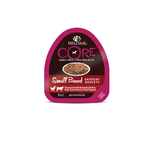 Hrana umeda pentru caini Wellness Core Small Breed Savoury cu pui si vita 85 g - Animax