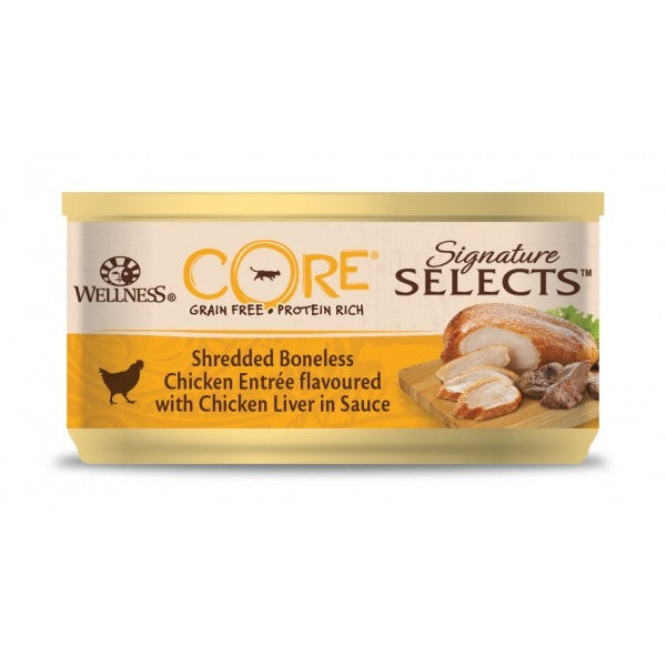 Hrana umeda pentru pisici Wellness Core Signature Select cu pui si ficat de pui in sos 79 g - Animax