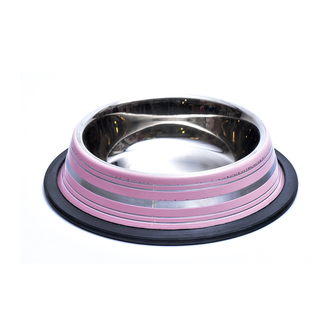 Castron antiderapant din inox pentru caini si pisici Enjoy Roz 0.25l - Animax
