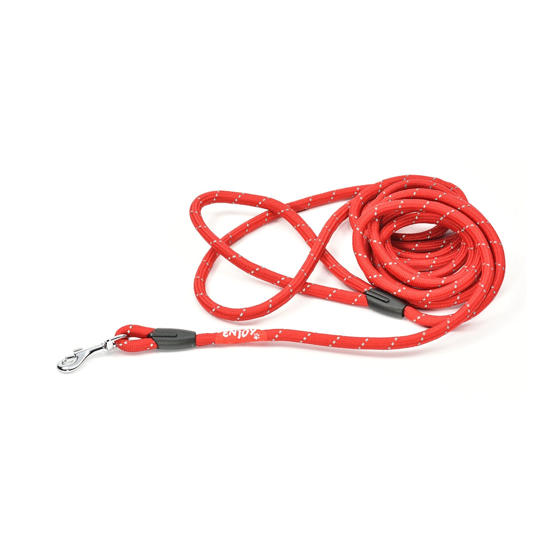 Lesa rosie sport reflectorizanta pentru caini Enjoy 0.8x400 cm - Animax