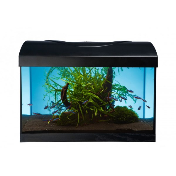 Acvariu din sticla cu led Diversa Negru 4W 40x25x25cm - Animax