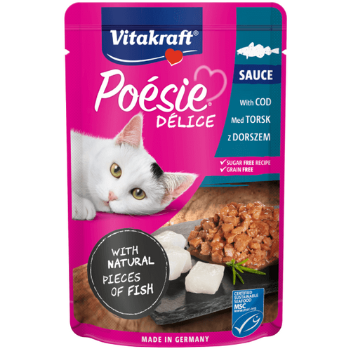 Hrana umeda pentru pisici Vitakraft Poesie Cod in sos 85g - Animax