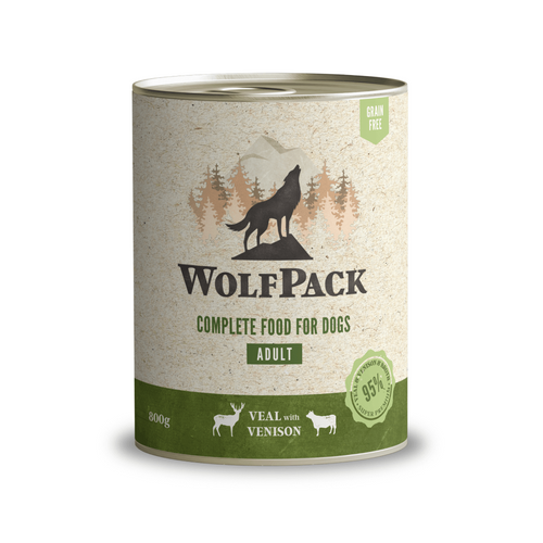 Hrana umeda pentru caini Wolfpack Vitel-Vanat 800g - Animax