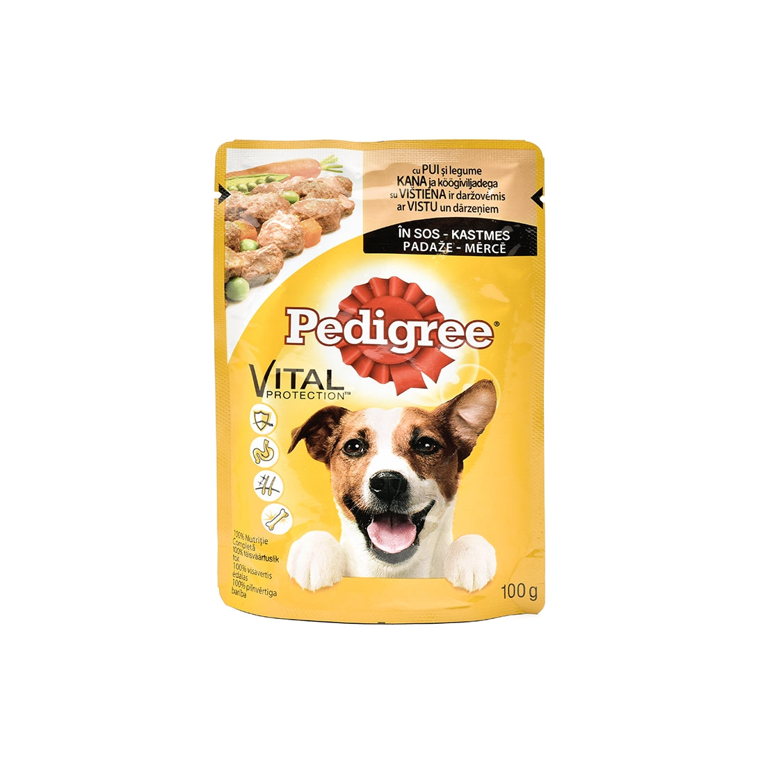 Hrana umeda pentru caini Pedigree Adult Pui si Legume 100 g - Animax