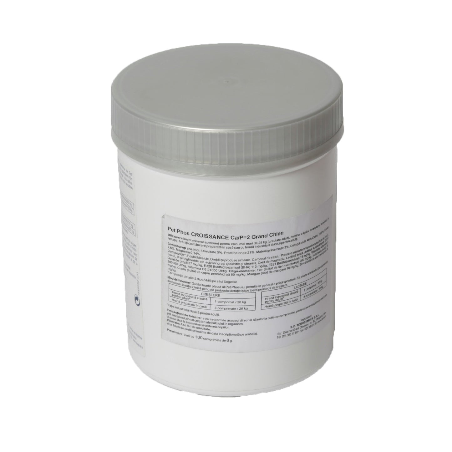 Vitamine pentru caini Pet Phos Croissance Grand Chien 100 tablete - Animax