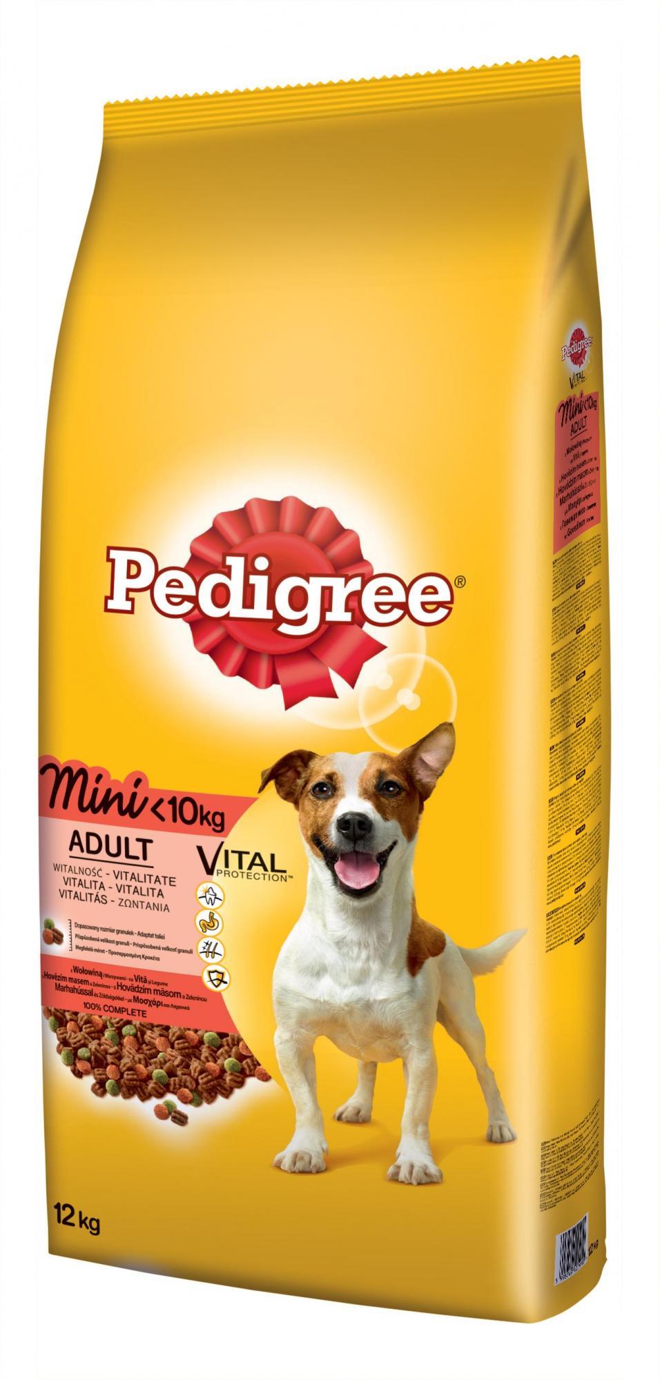Hrana uscata pentru caini Pedigree Mini Adult cu vita si legume 12 kg - Animax