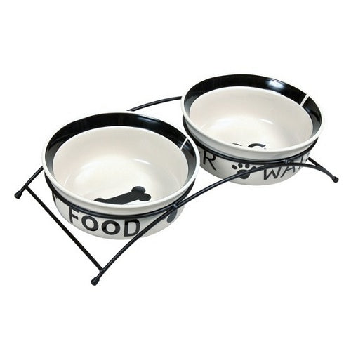 Set 2 castroane ceramice cu suport metalic Trixie 2.6l - Animax