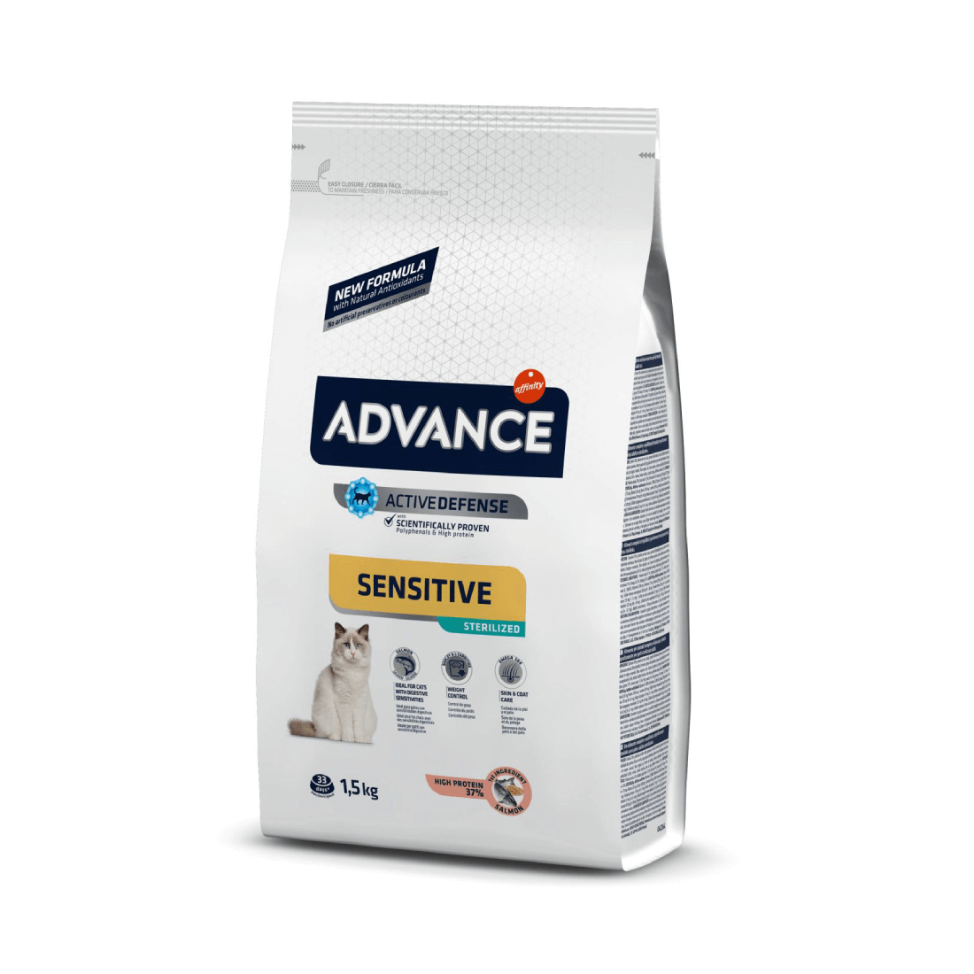 Hrana uscata pentru pisici Advance Sterilised Sensitive cu somon 1.5 kg - Animax