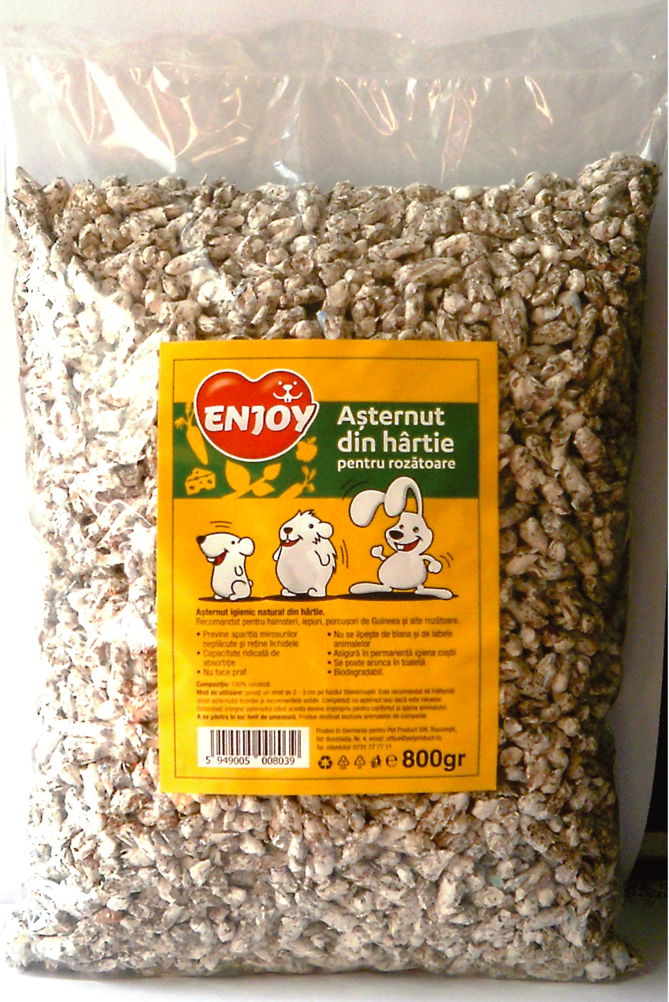 Asternut igienic din hartie Enjoy 800 g - Animax