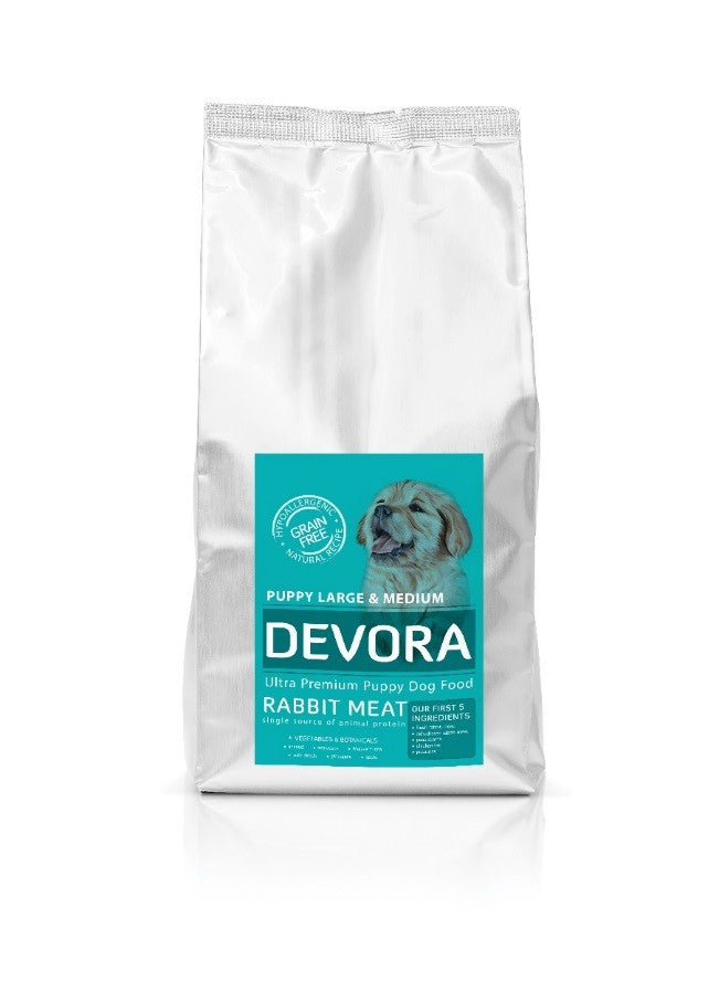 Hrana uscata pentru caini Devora Grain Free Puppy Large si Medium cu iepure 4 kg - Animax