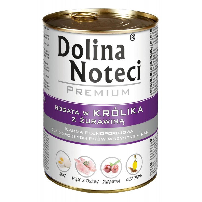 Hrana umeda pentru caini Dolina Noteci Premium Iepure si merisoare 800gr - Animax