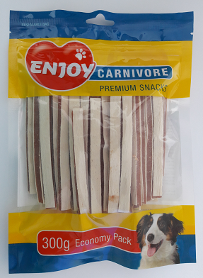 Recompense pentru caini Enjoy Carnivore Sandwich cu pui si cod 300 g - Animax