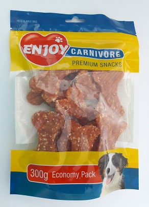 Recompense pentru caini Enjoy Carnivore oase cu pui si orez 300 g - Animax