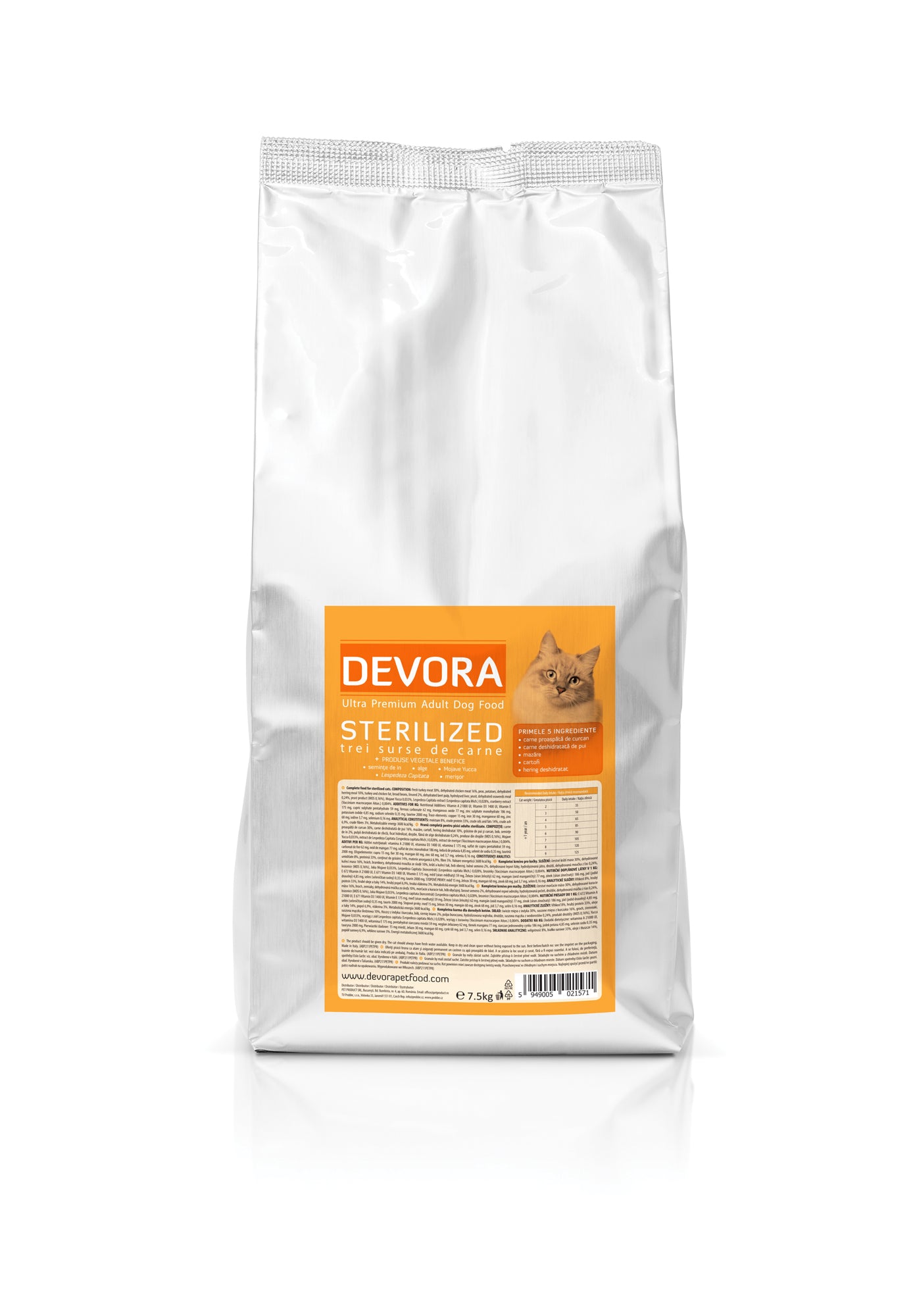 Hrana uscata pentru pisici Devora Grain Free Sterilizat Curcan Pui & Hering 7.5kg - Animax