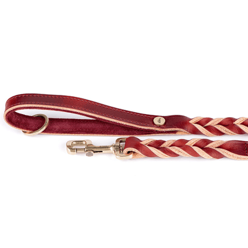 Lesa din piele pentru caini MyFamily Ascot Rosu 110cm - Animax