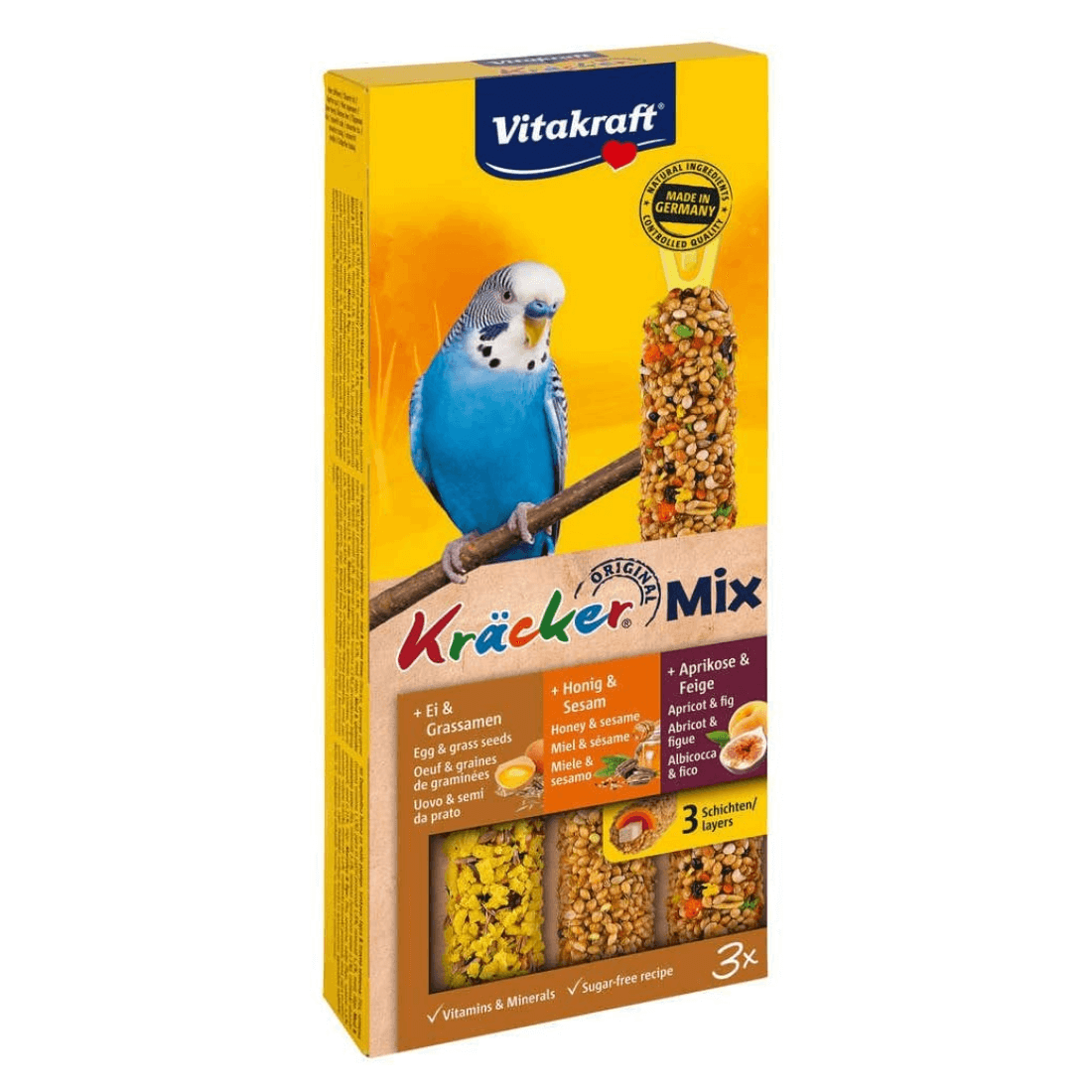 Batoane pentru perusi Vitakraft Kracker Trio Ou-Caise-Miere 80g - Animax