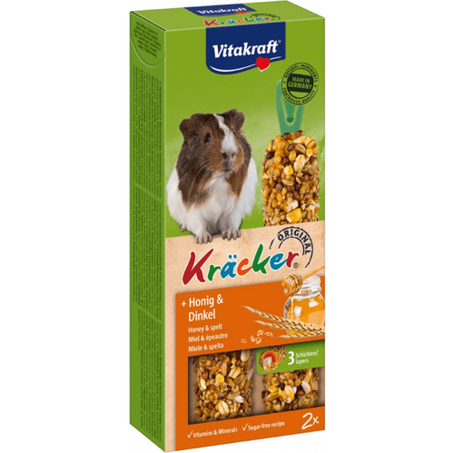 Batoane pentru porcusori de Guineea Vitakraft Miere si Grau 112g - Animax