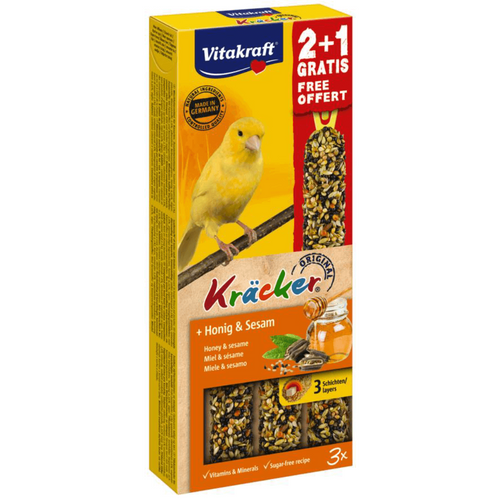 Baton pentru canari Vitakraft Kracker Miere & Susan 60gr+30gr Gratis - Animax