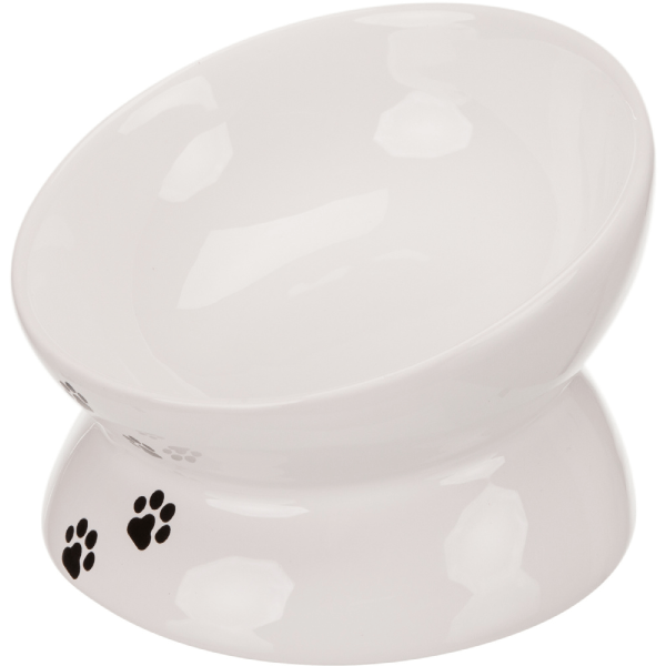 Bol ceramic pentru pisici Trixie 0.15L 13cm Alb - Animax