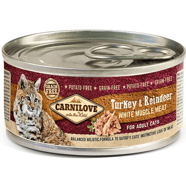 Hrana umeda pentru pisici Carnilove Cat Curcan&Ren 100g - Animax