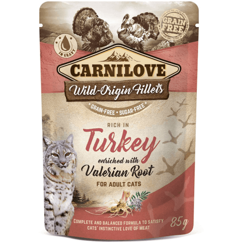 Hrana umeda pentru pisici Carnilove Cat Curcan&Valeriana 85g - Animax