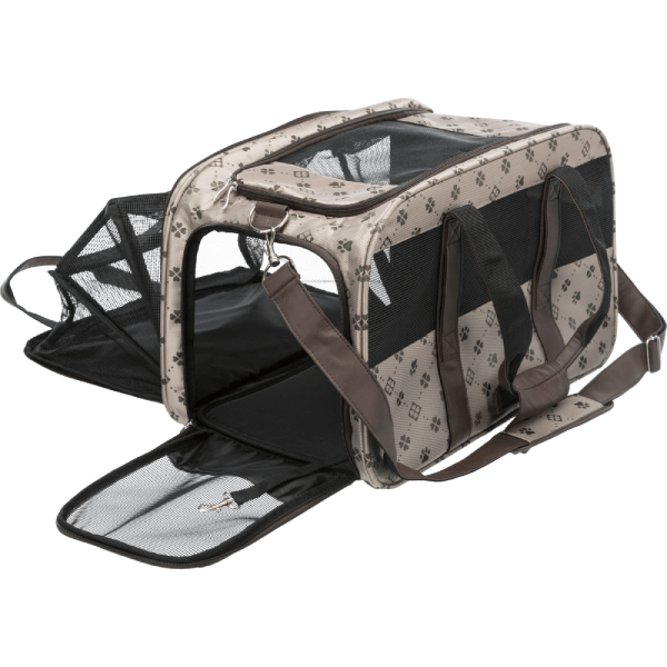 Geanta de transport pentru caini si pisici Trixie Maxima Bej-Maro 33x32x54cm - Animax