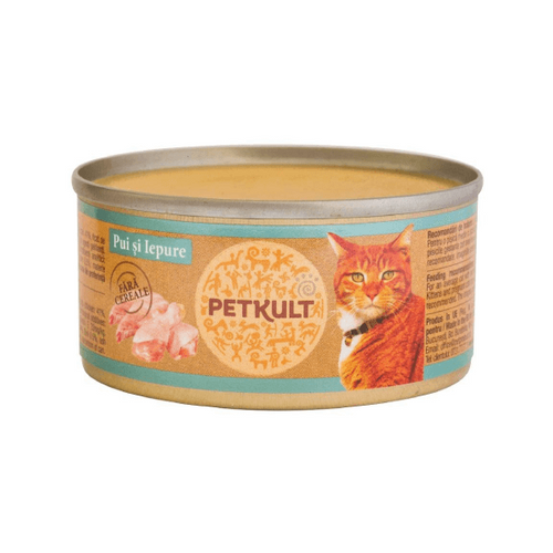 Hrana umeda pentru pisici Petkult cu pui cu iepure 80g - Animax